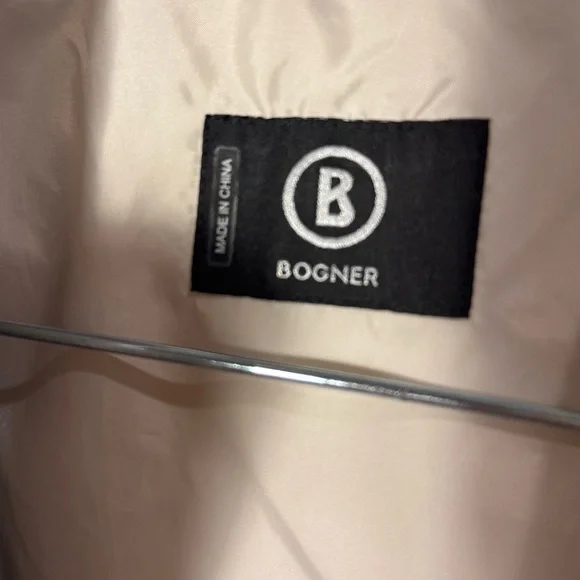 BOGNER Cream Blue Goose Down Floral Embroidered Zip Front Quilted Ski Jacket 10 - Picture 4 of 12